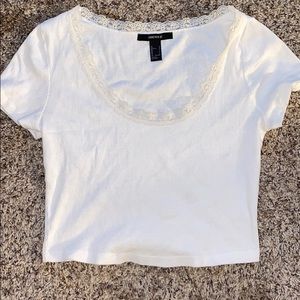 White lace crop top